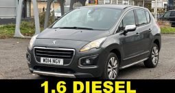 1.6 DIESEL_ 2014 Peugeot 3008_Manual_ 1 Year MOT_ 95k Miles_ Fully Srvcd_ Bluetooth_ x2 Keys_ Part exchange to Clear_