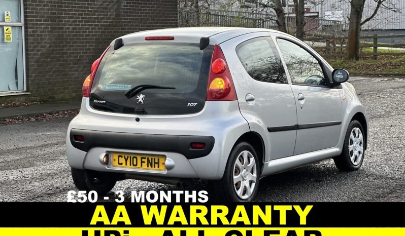 
								AUTOMATIC_ 1.0 Petrol_ 2010 Peugeot 107_ £20 Road Tax_12 months MOT_ 72k Miles_ 3 Months AA Warranty_ full									