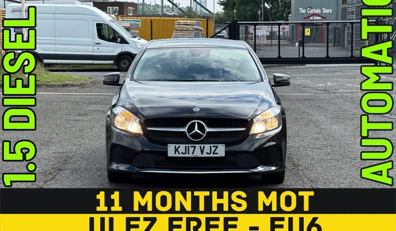 
								1.5 Diesel Sports_2017 Mercedes Benz A180_ULEZ Free_11m MOT_106k Mile_Sat-Nav_HD Rev Cam_Bluetooth_Full Leather_ 3 months Evo Warranty_ full									