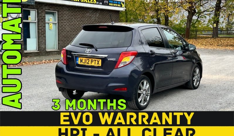 
								AUTOMATIC_1.3 Petrol_2012 Toyota Yaris_12m MOT_99k Miles_Service History_Bluetooth_Rev Camera_x2 Keys_3 months Evo Warranty_ full									