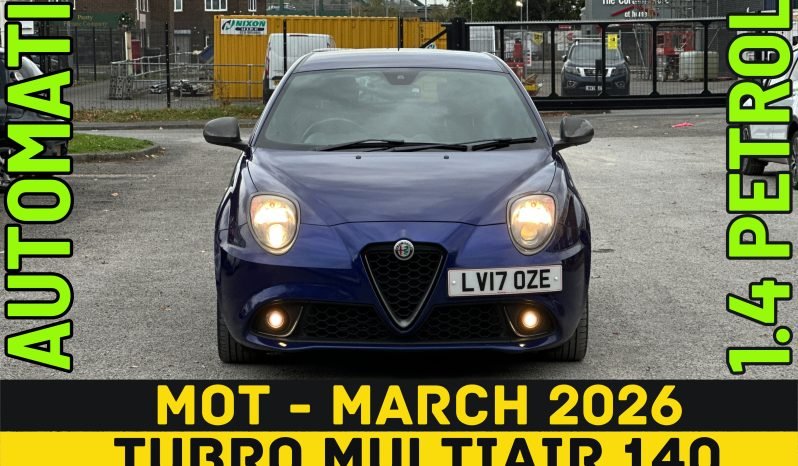 
								AUTOMATIC_1.4 Petrol_2017 Alfa Romeo Mito_73k Miles_MOT-March 2026_Sat-Nav_SPORTS Sound_3 months Evo Warranty full									