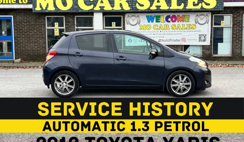 
								AUTOMATIC_1.3 Petrol_2012 Toyota Yaris_12m MOT_99k Miles_Service History_Bluetooth_Rev Camera_x2 Keys_3 months Evo Warranty_ full									