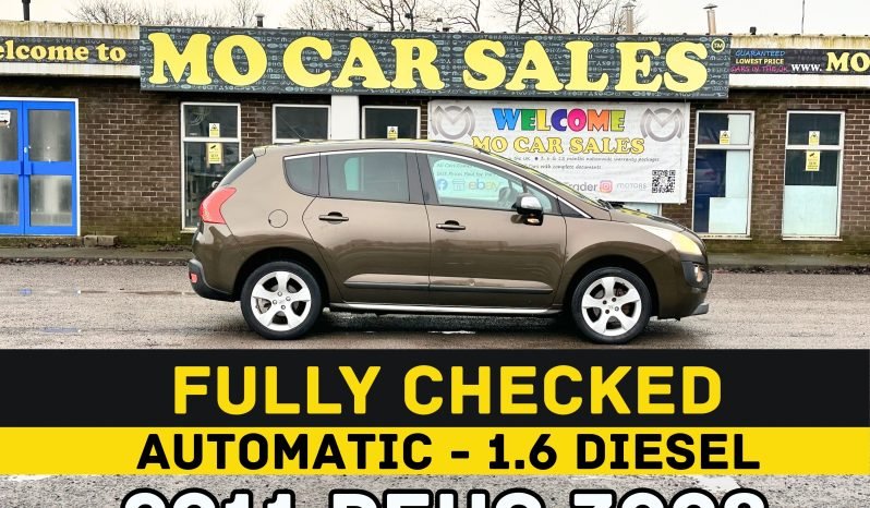 
								AUTOMATIC_1.6 Diesel_2011 Peugeot 3008_07m MOT_94k Miles_Bluetooth_Sun-Roof_x2 Keys_3 months Evo Warranty_ full									
