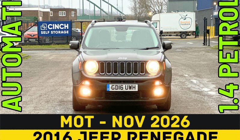 
								AUTOMATIC_1.4 Petrol_2016 Jeep Renegade_96k Miles_8m MOT_Srvc Hstry_Sat-Nav_x2 Keys_3 months Evo Warranty full									