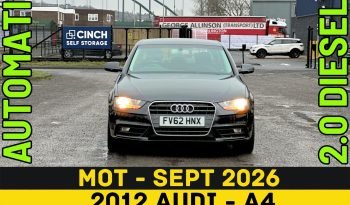 
									AUTOMATIC_2.0 Diesel_2012 Audi A4_102k Mile_6m MOT_T-Belt DONE_B’tooth_x2 Keys_3 months Warranty full								