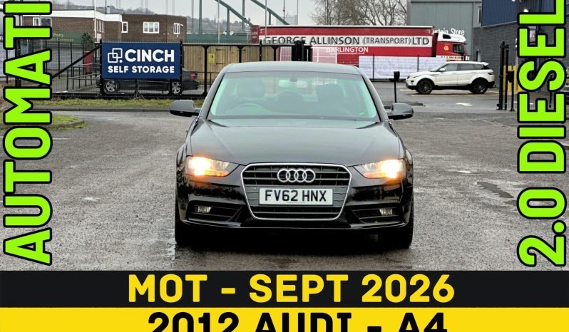 
								AUTOMATIC_2.0 Diesel_2012 Audi A4_102k Mile_6m MOT_T-Belt DONE_B’tooth_x2 Keys_3 months Warranty full									