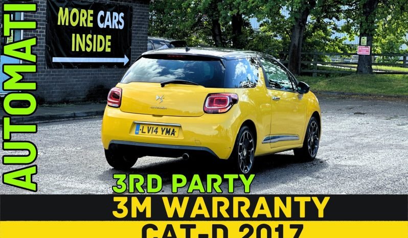 
								AUTOMATIC_1.6 Petrol_2014 Citreon DS-3_09m MOT_85k Miles_B’tooth_3m Warranty_ full									