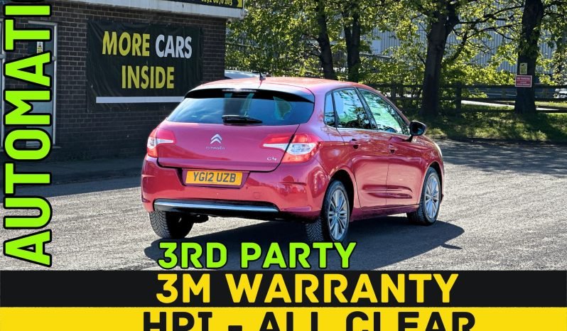 
								AUTOMATIC_1.6 Petrol_2012 Citroen C4_12m MOT_88k Mile_Fully Srvcd_Bluetooth_Parking Sensors_x1 Key_3 month Warranty £50 full									