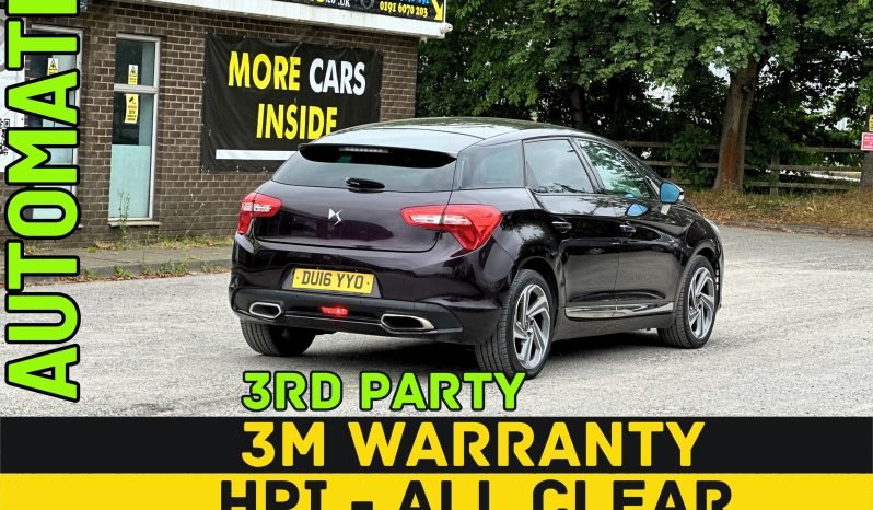 
								AUTOMATIC_1.6 Petrol_2016 DS-5_12m MOT_97k Mile_Sat-Nav_Sun-Roof_3m Warranty_FXD PRICE full									