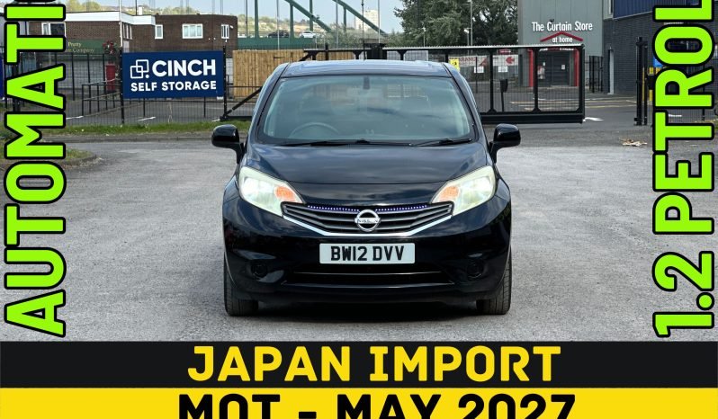 
								AUTOMATIC_1.2 Petrol_2012 Nissan Note_10m MOT_78k Miles_Sat-Nav_B’tooth_HD Rev Camera_x2 Keys_Japan Import_3 months Warranty* full									